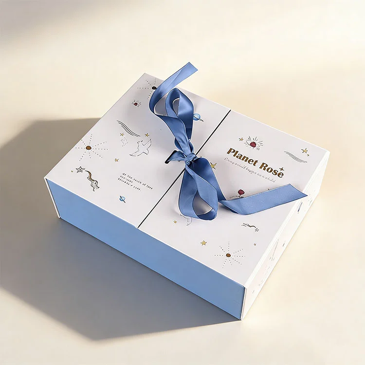 Sammenfoldelig emballageboks med dobbelt åbning